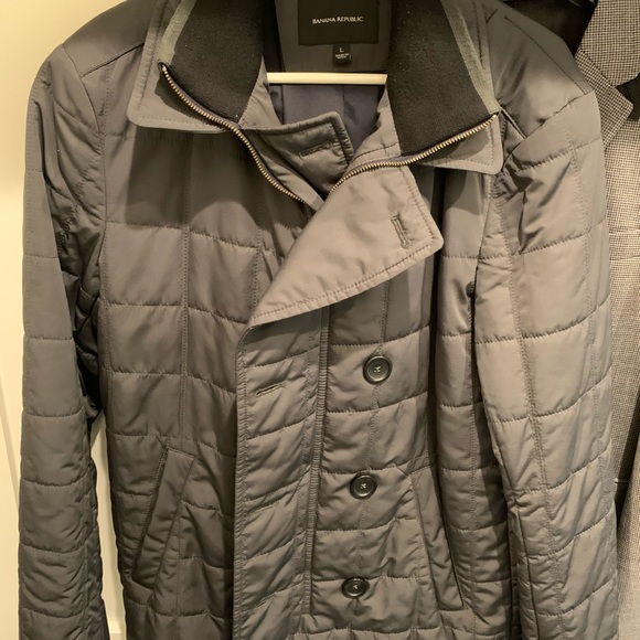 Banana Republic Other - Men’s banana republic puffer pea coat gray